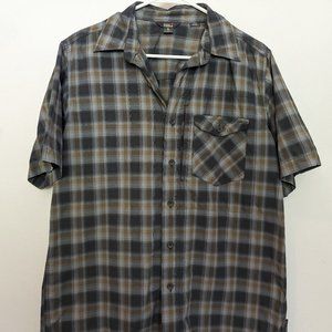 Short-sleeved Button-up Plaid Shirt, Men's Medium, Royal Robbins